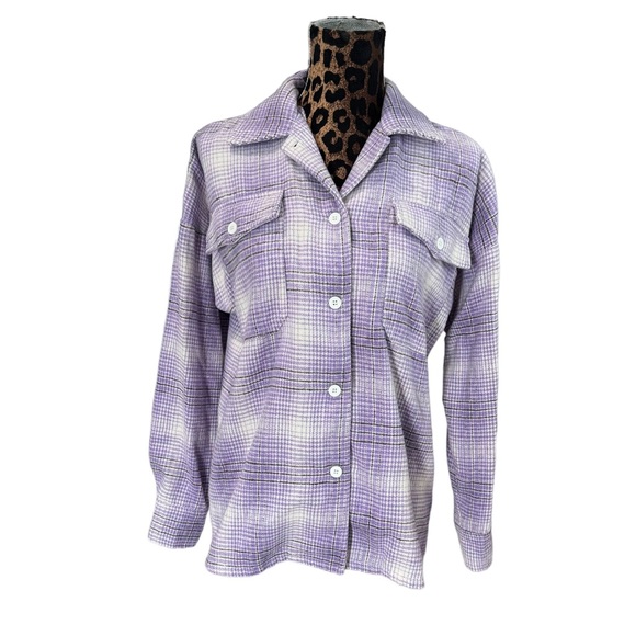 Lovers + Friends Emmy Shacket in Lavender Sz XXS Oversized - Picture 2 of 10